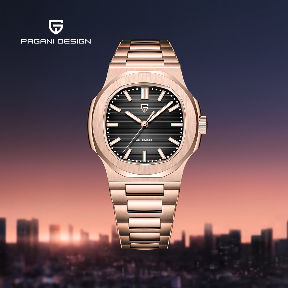 Patek Philippe Watch Nautilus - Jam Tangan Pria PAGANI DESIGN Rose