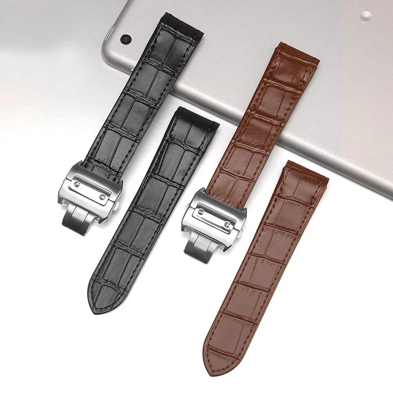Tali jam tangan kulit asli ber - Cartier Watch Santos ulasan dan harga